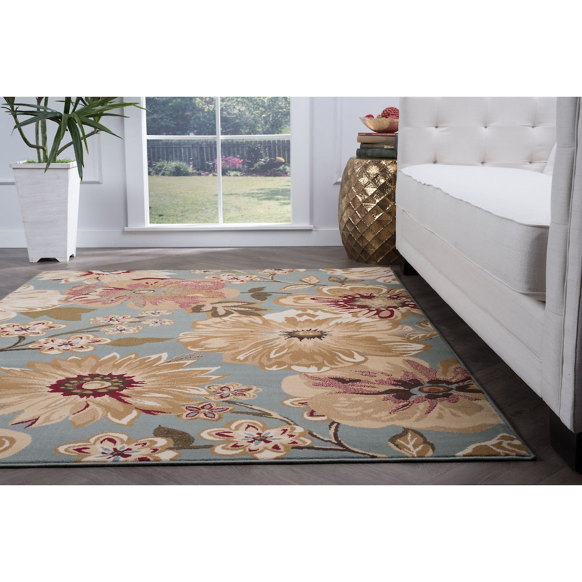 Lagoon Transitional Floral Indoor Area Rug - 7'6 x 9'10
