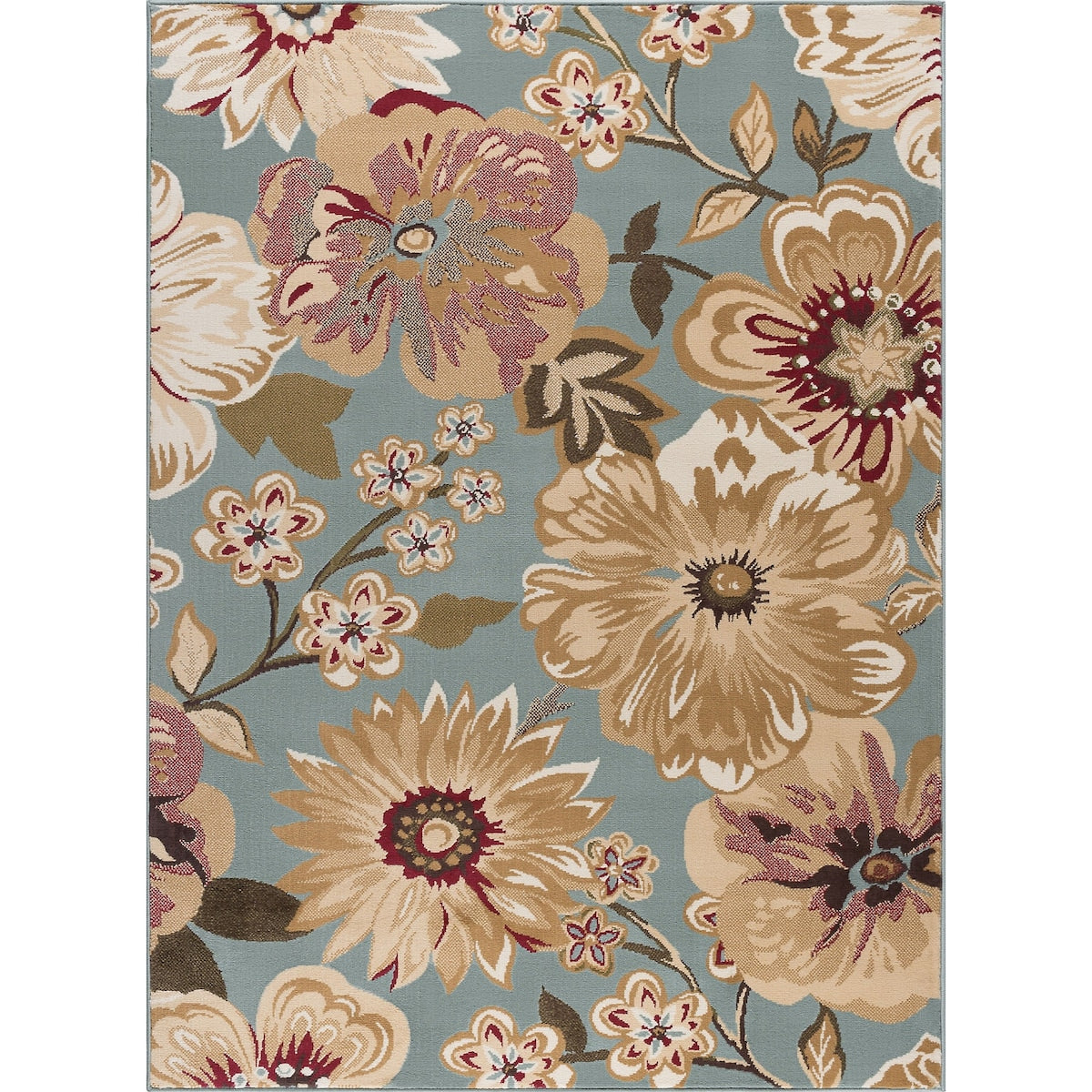 Lagoon Transitional Floral Indoor Area Rug - 7'6 x 9'10