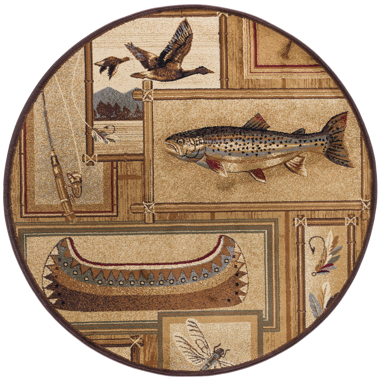 Natural Lodge Novelty Graphic Indoor Area Rug
