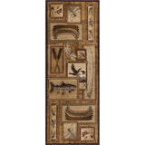 Natural Lodge Novelty Graphic Indoor Area Rug