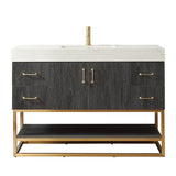 Alistair Bath Vanity with Grain White Stone Top without Mirror