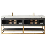Alistair Bath Vanity with Grain White Stone Top without Mirror