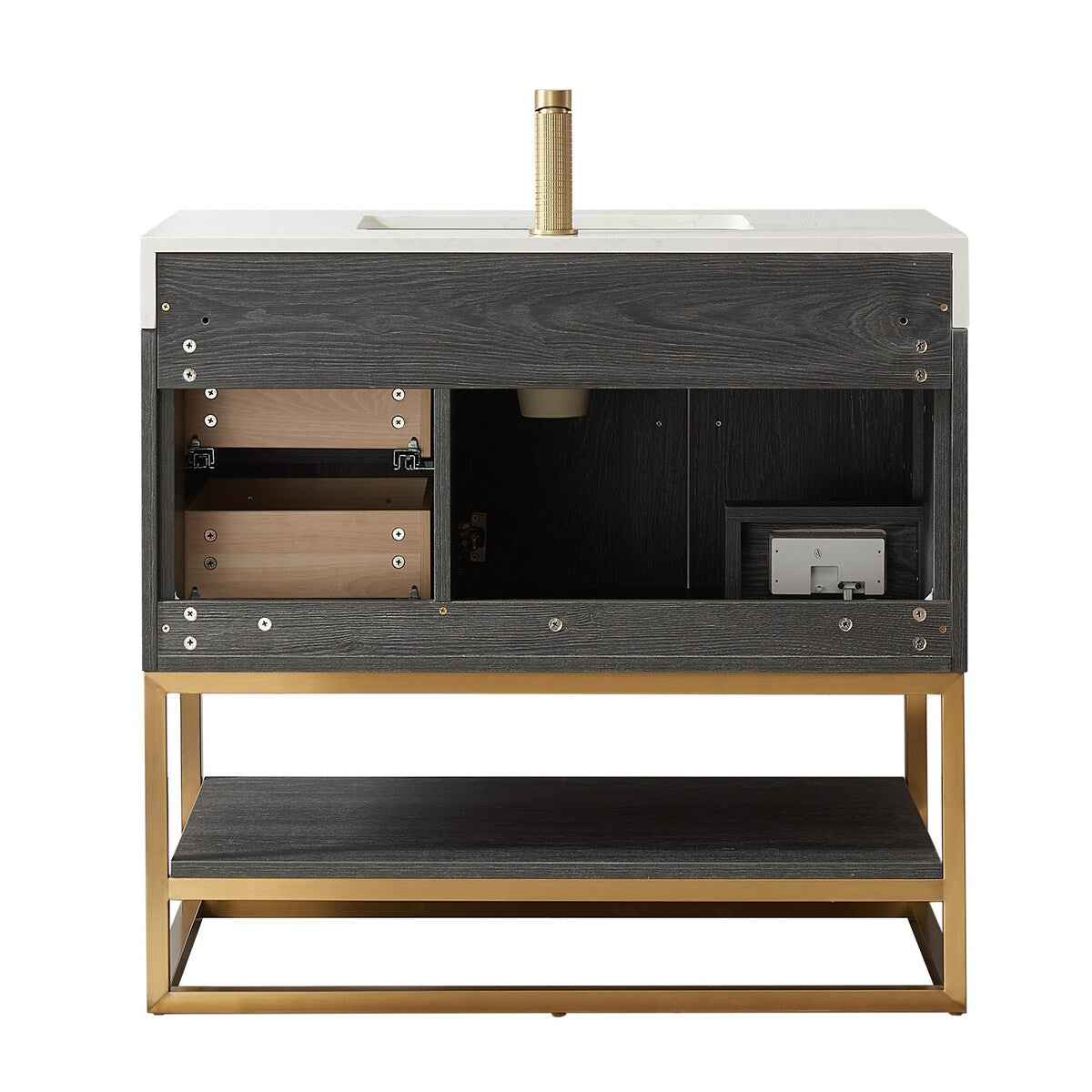 Alistair Bath Vanity with Grain White Stone Top without Mirror