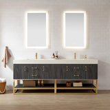 Alistair Bath Vanity with Grain White Stone Top without Mirror