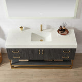 Alistair Bath Vanity with Grain White Stone Top without Mirror