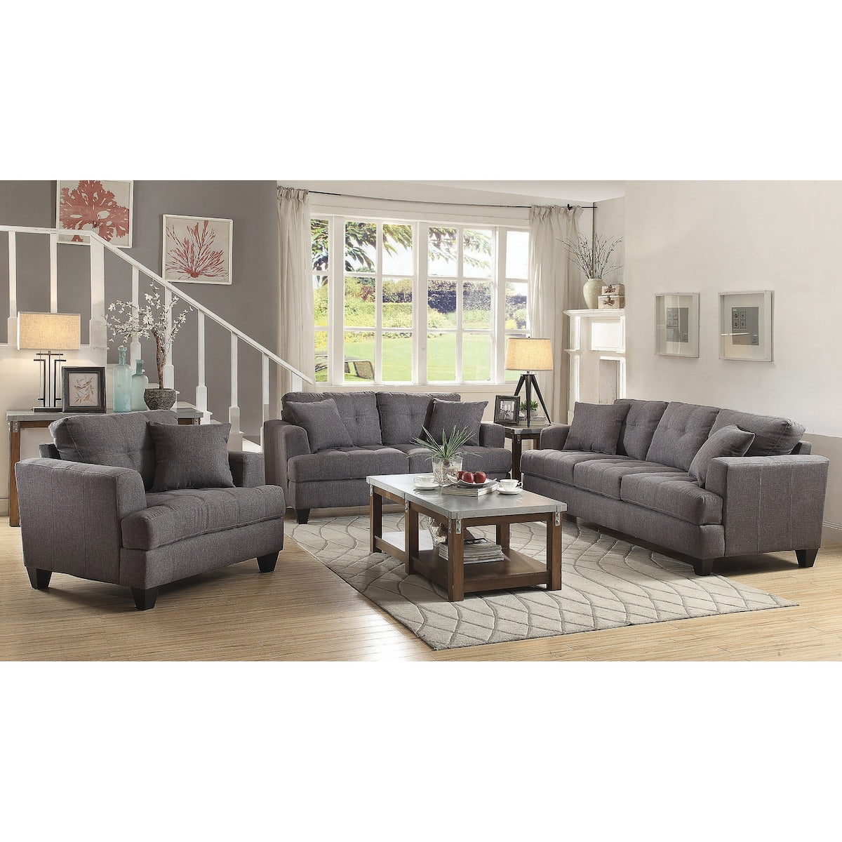 Alix Transitional Charcoal Loveseat