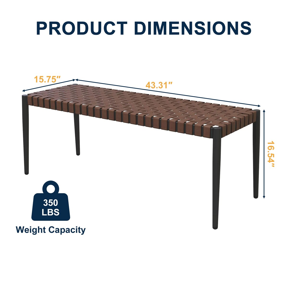 All-Iron Detachable Rattan Bench