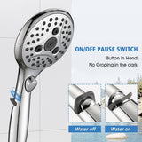 All Metal Bathtub Faucet with Sprayer, 6 Settings Handheld Shower with Switch