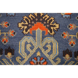All-Over Blue Kazak Indian Accent Area Rug Hand-Knotted Wool Carpet - 3'1"x 5'0"