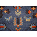 All-Over Blue Kazak Indian Accent Area Rug Hand-Knotted Wool Carpet - 3'1"x 5'0"
