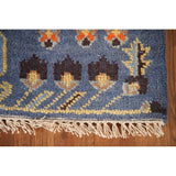 All-Over Blue Kazak Indian Accent Area Rug Hand-Knotted Wool Carpet - 3'1"x 5'0"