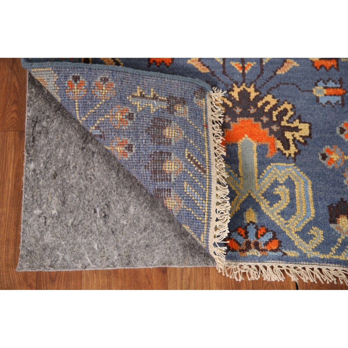 All-Over Blue Kazak Indian Accent Area Rug Hand-Knotted Wool Carpet - 3'1"x 5'0"