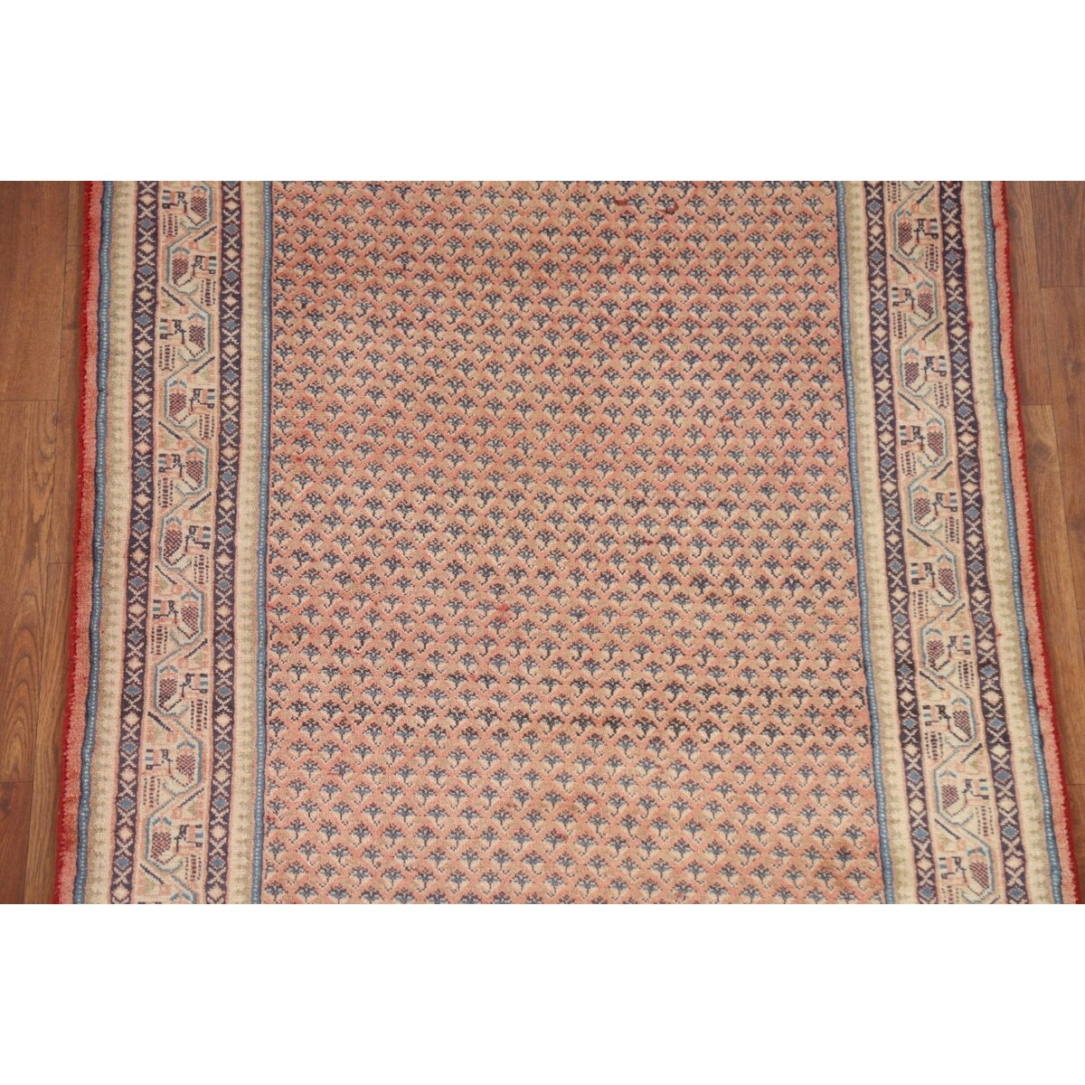 All-Over Botemir Persian Runner Vintage Rug Hand-knotted Wool Carpet - 3'4" x 9'5"