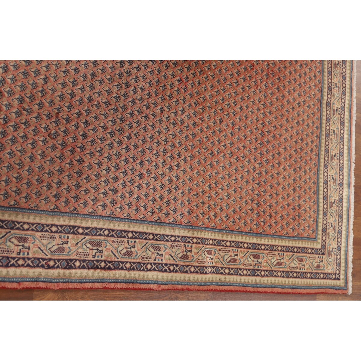 All-Over Botemir Persian Runner Vintage Rug Hand-knotted Wool Carpet - 3'4" x 9'5"