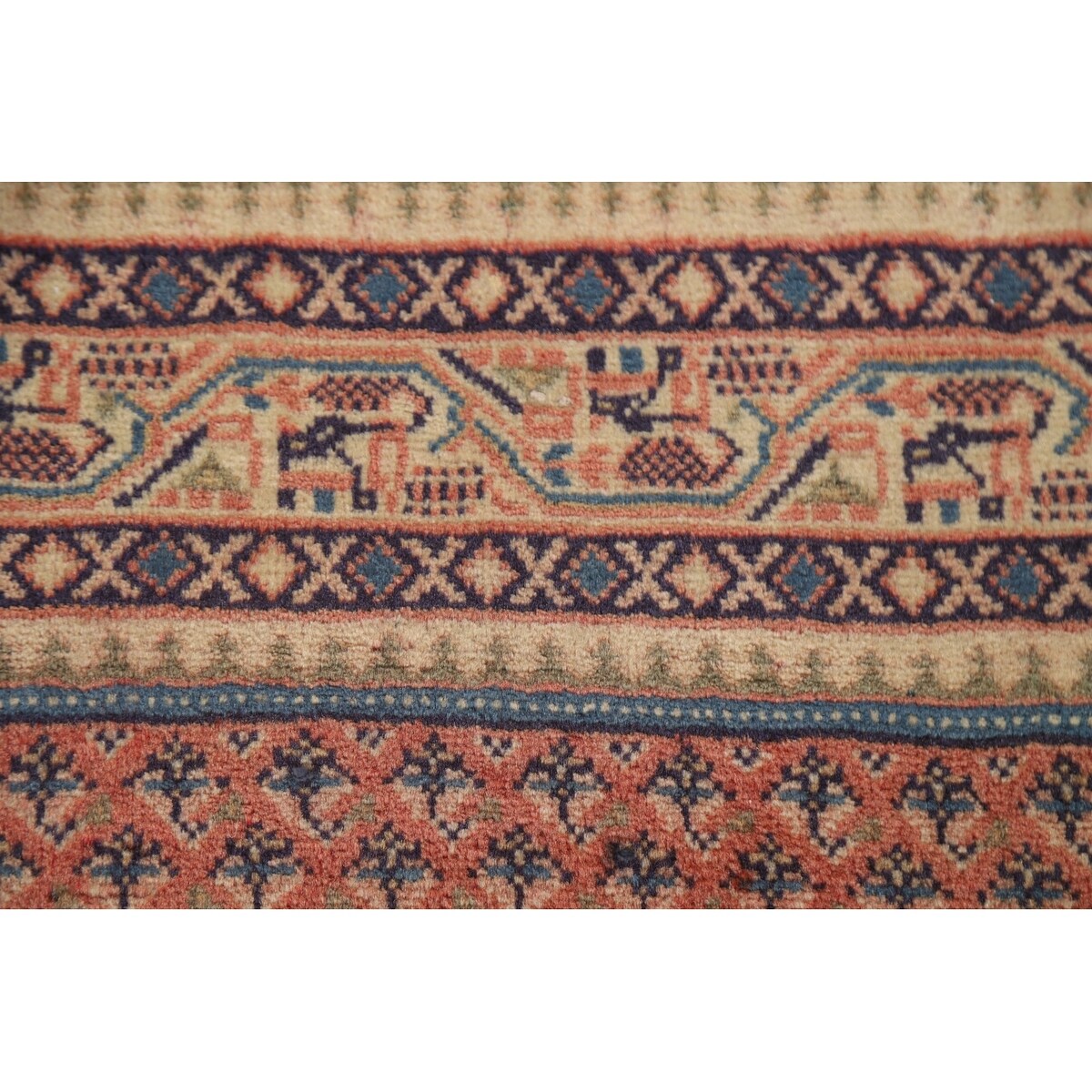 All-Over Botemir Persian Runner Vintage Rug Hand-knotted Wool Carpet - 3'4" x 9'5"