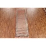 All-Over Botemir Persian Runner Vintage Rug Hand-knotted Wool Carpet - 3'4" x 9'5"