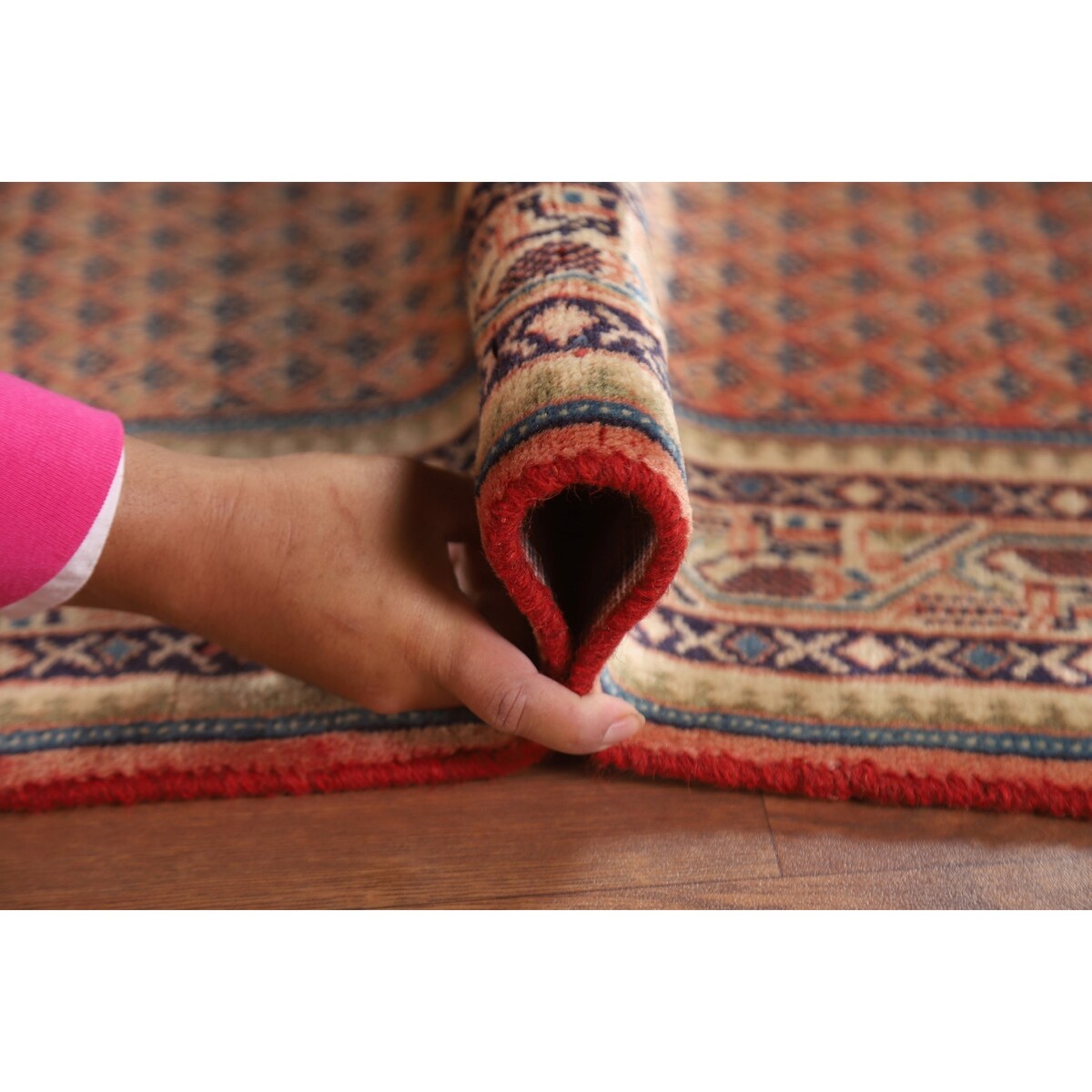 All-Over Botemir Persian Runner Vintage Rug Hand-knotted Wool Carpet - 3'4" x 9'5"