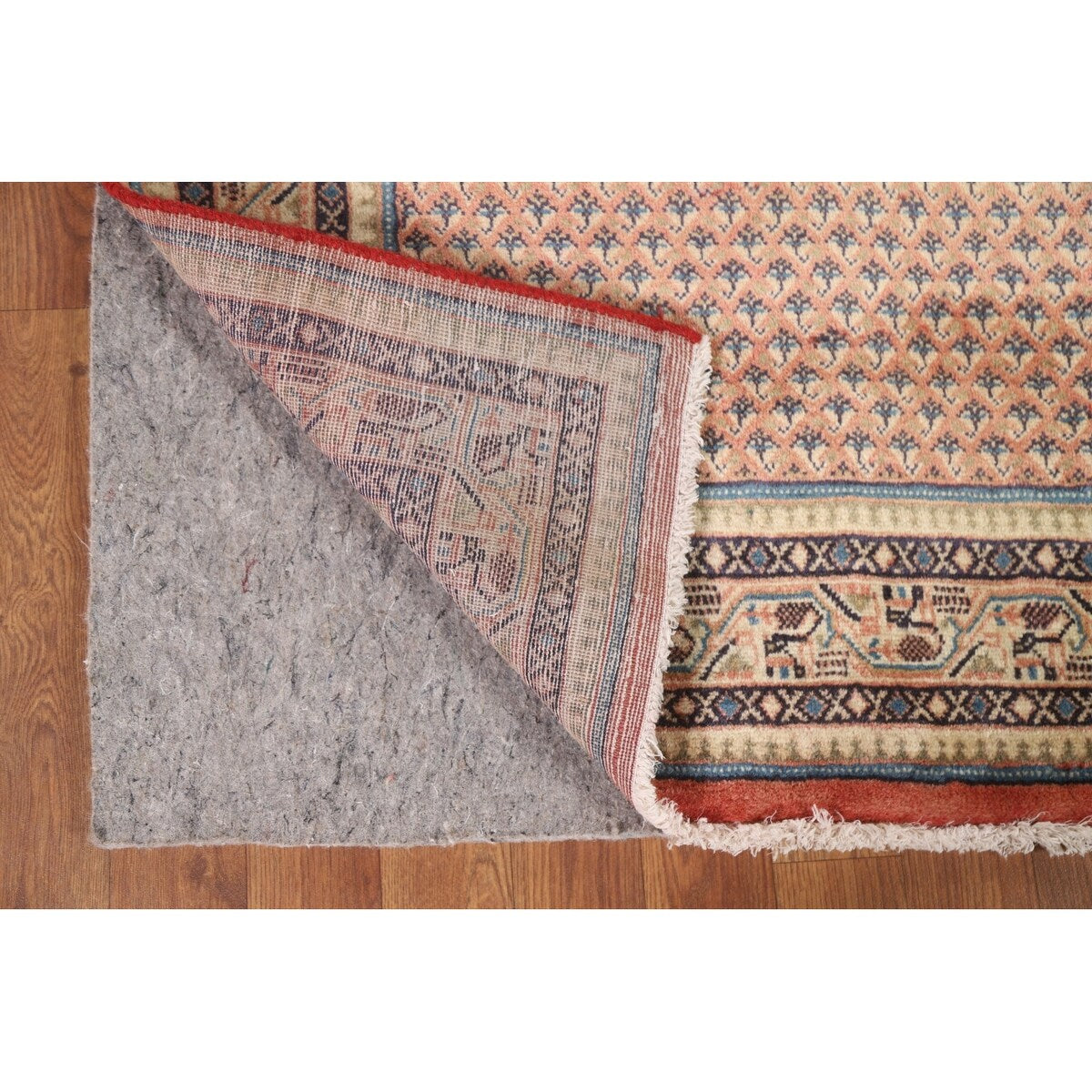 All-Over Botemir Persian Runner Vintage Rug Hand-knotted Wool Carpet - 3'4" x 9'5"