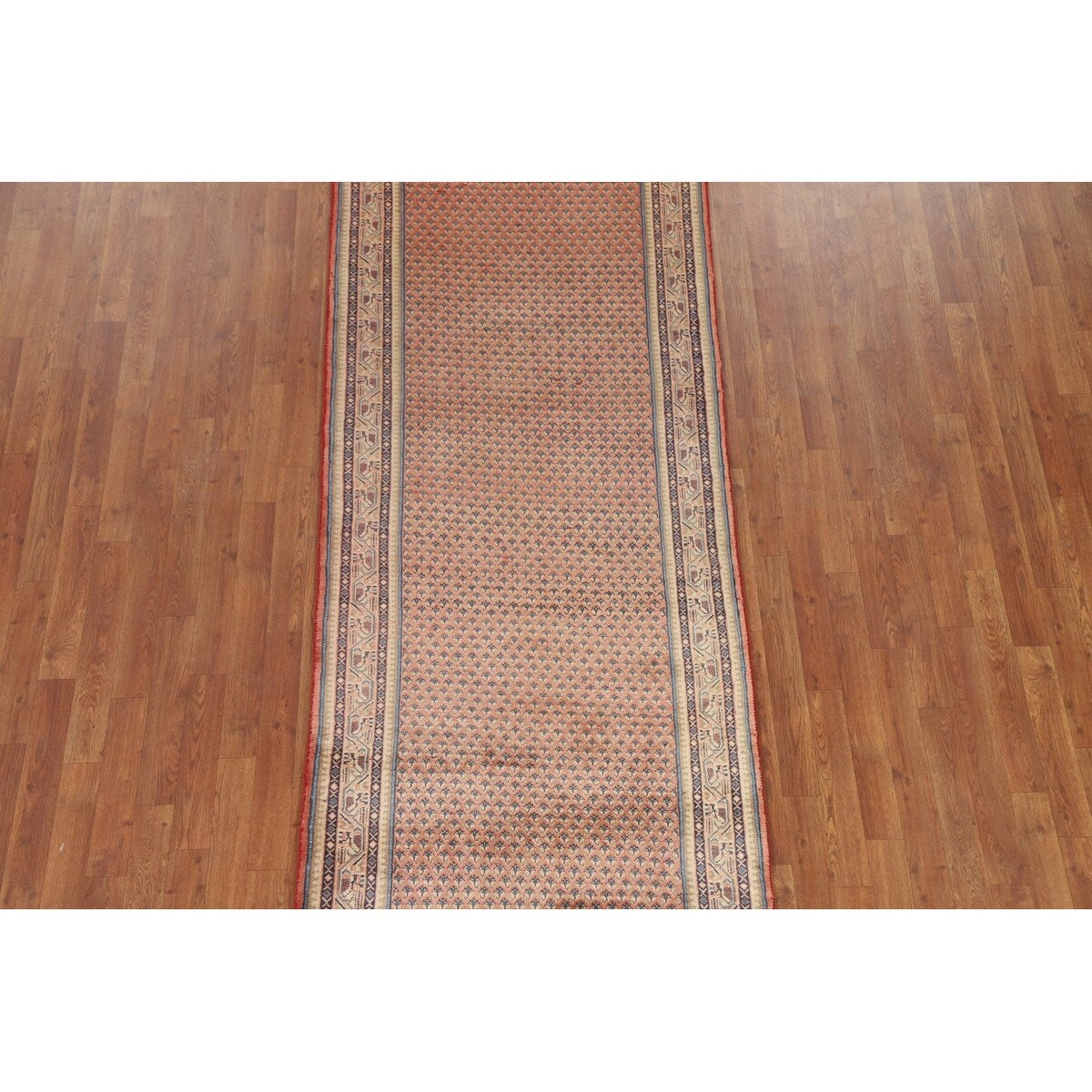 All-Over Botemir Persian Runner Vintage Rug Hand-knotted Wool Carpet - 3'4" x 9'5"