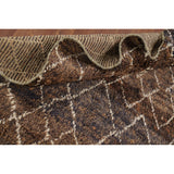 All-Over Brown Moroccan Area Rug Hand-Knotted Wool Carpet - 8'1" x 10'11"