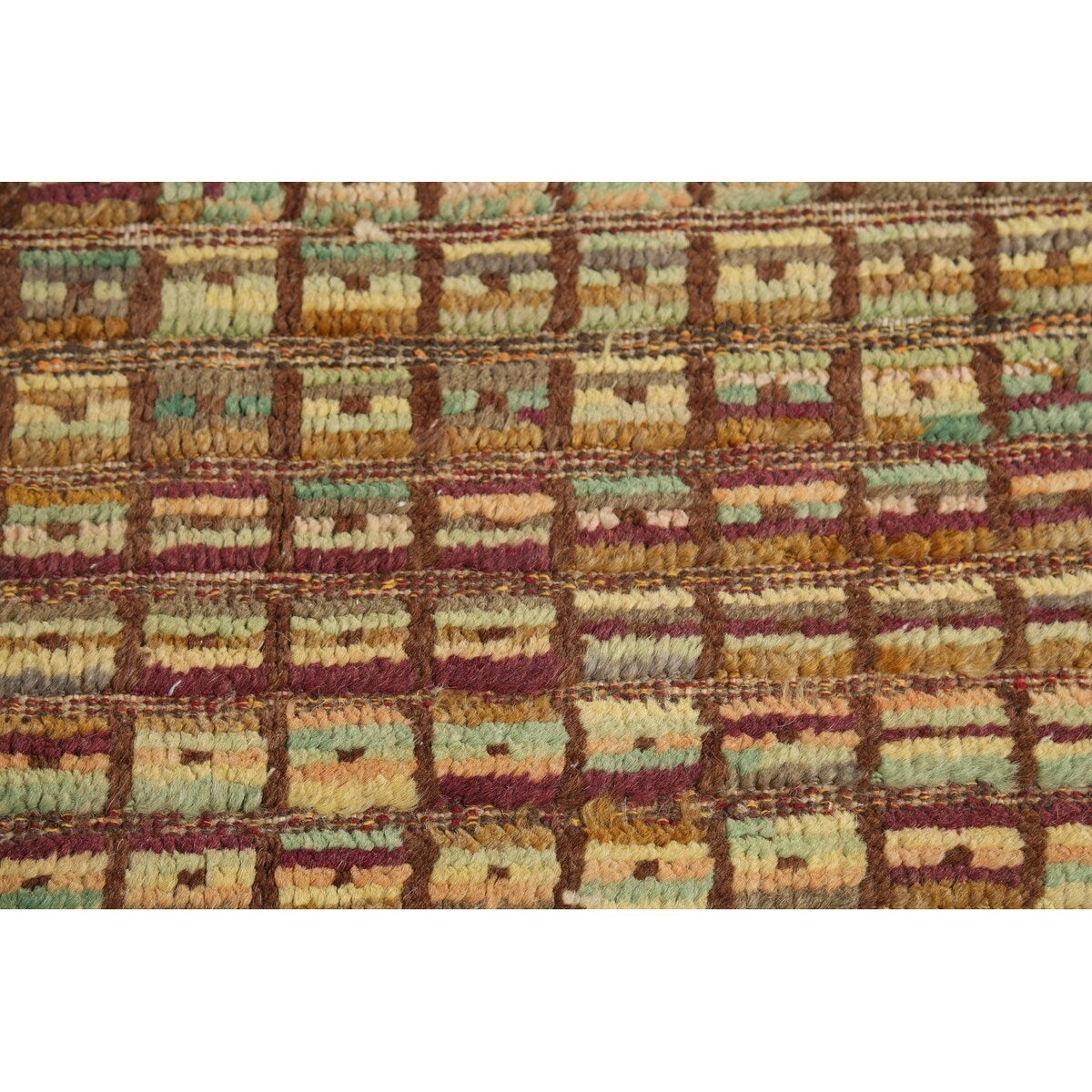 All-Over Checkered Moroccan Area Rug Hand-Knotted Wool Carpet - 8'0"x 10'3"