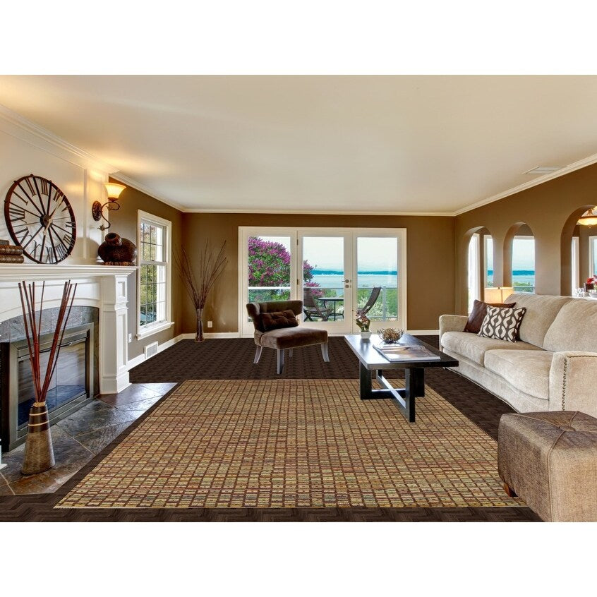 All-Over Checkered Moroccan Area Rug Hand-Knotted Wool Carpet - 8'0"x 10'3"