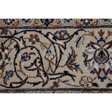 All-Over Floral Nain Persian Area Rug Hand-Knotted Wool Carpet - 6'8"x 10'0"