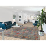All-Over Floral Oushak Area Rug Handmade Wool Carpet - 8'1" x 10'2"