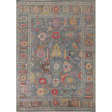 All-Over Floral Oushak Area Rug Handmade Wool Carpet - 8'1" x 10'2"
