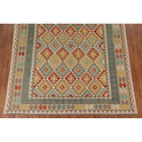 All-Over Geometric Kilim Oriental Area Rug Hand-woven Wool Carpet - 8'2" x 11'5"