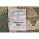 All-Over Geometric Kilim Oriental Area Rug Hand-woven Wool Carpet - 8'2" x 11'5"