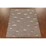 All-Over Geometric Modern Area Rug Handmade Wool Carpet - 8'1"x 9'10"