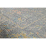 All-Over Gray Oushak Oriental Area Rug Hand-Knotted Wool Carpet - 8'1" x 10'0"