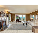 All-Over Gray Oushak Oriental Area Rug Hand-Knotted Wool Carpet - 8'1" x 10'0"