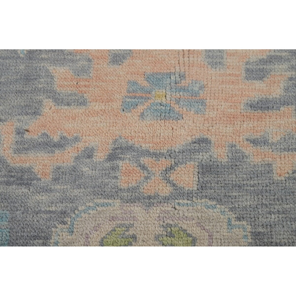 All-Over Gray Oushak Oriental Area Rug Hand-Knotted Wool Carpet - 8'1" x 10'0"