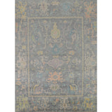All-Over Gray Oushak Oriental Area Rug Hand-Knotted Wool Carpet - 8'1" x 10'0"