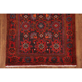 All-Over Hamedan Persian Vintage Runner Rug Hand-knotted Wool Carpet - 3'4"x 10'4"