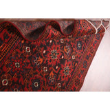 All-Over Hamedan Persian Vintage Runner Rug Hand-knotted Wool Carpet - 3'4"x 10'4"