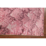 All-Over Pink Abstract Modern Area Rug Handmade Wool Carpet - 5'11" x 8'11"