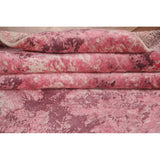 All-Over Pink Abstract Modern Area Rug Handmade Wool Carpet - 5'11" x 8'11"
