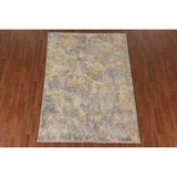 All-Over Striped Abstract Modern Area Rug Handmade Wool Carpet - 5'5" x 7'5"