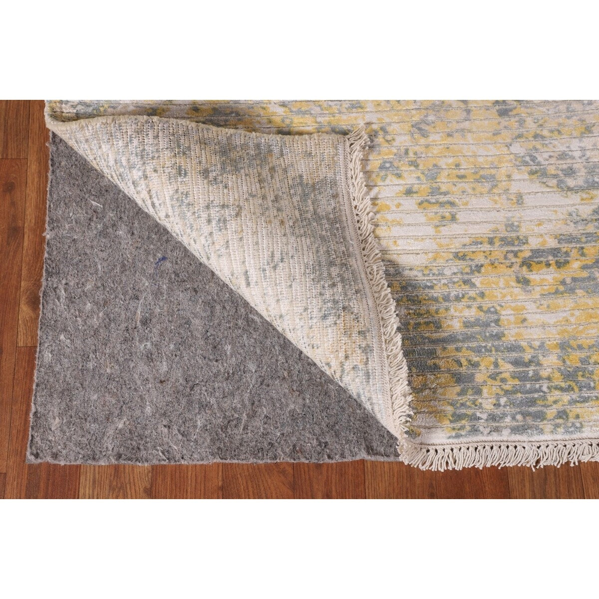 All-Over Striped Abstract Modern Area Rug Handmade Wool Carpet - 5'5" x 7'5"
