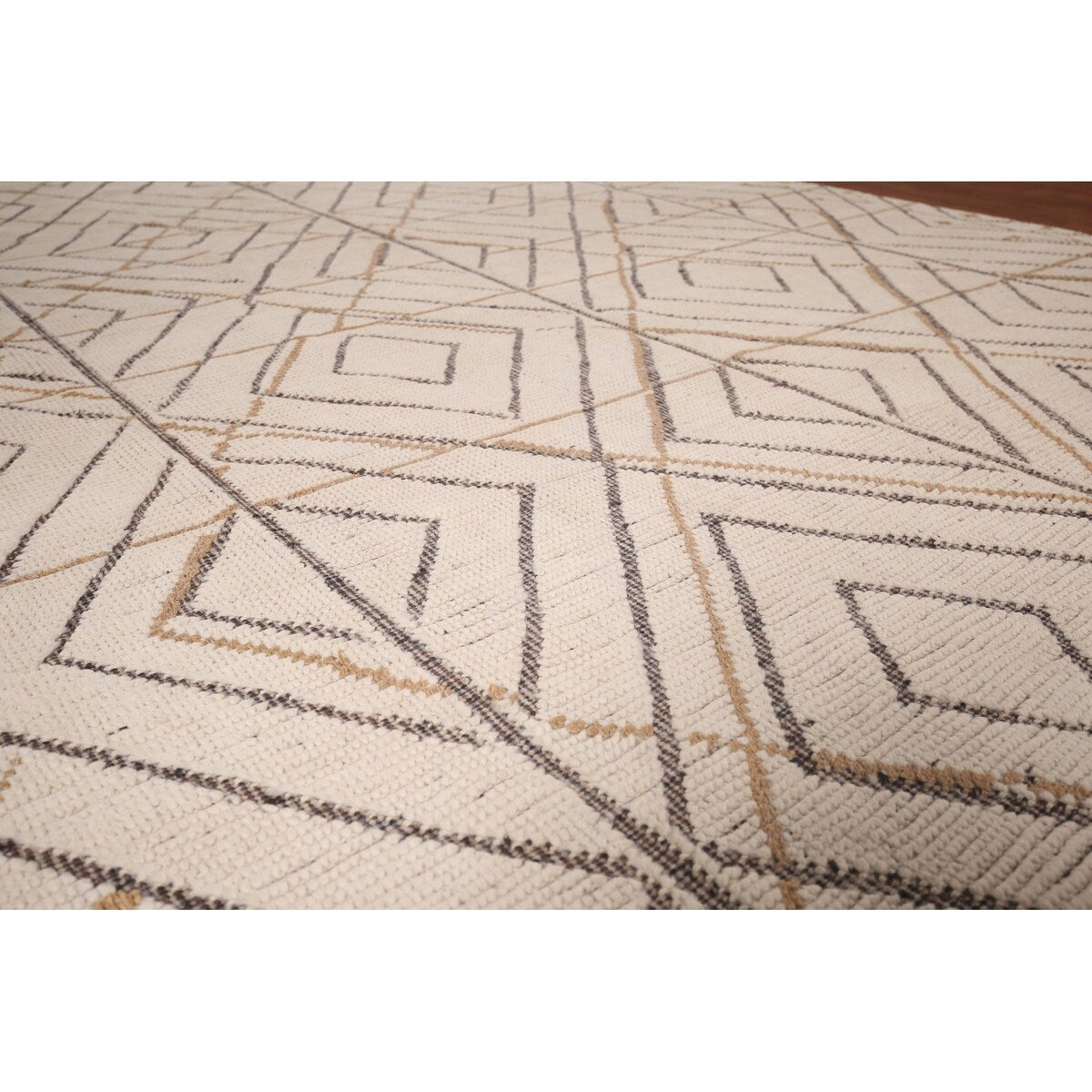 All-Over Trellis Geometric Moroccan Area Rug Handmade Wool Carpet - 8'0"x 12'9"