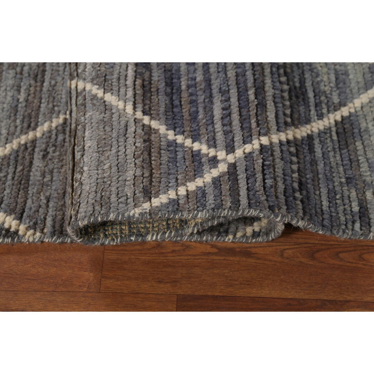 All-Over Trellis Moroccan Area Rug Hand-Knotted Wool Carpet - 6'0"x 9'10"