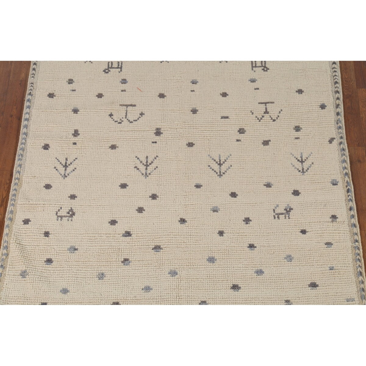 All-Over Tribal Moroccan Area Rug Handmade Wool Carpet - 5'2"x 8'3"