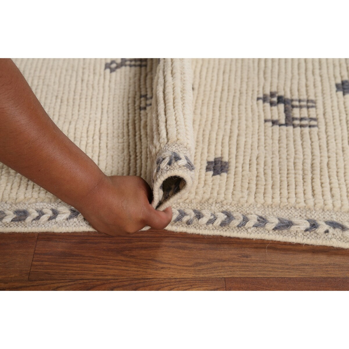 All-Over Tribal Moroccan Area Rug Handmade Wool Carpet - 5'2"x 8'3"