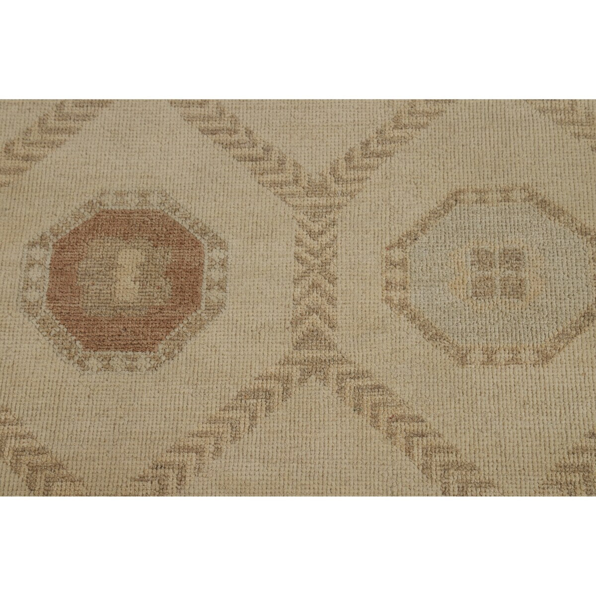 All-Over Vegetable Dye Khotan Turkish Area Rug Handmade Wool Carpet - 8'11" x 11'10"