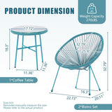 All-Weather Chair & Table Set, Oval Papasan Chairs and Glass Top Table