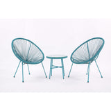 All-Weather Chair & Table Set, Oval Papasan Chairs and Glass Top Table