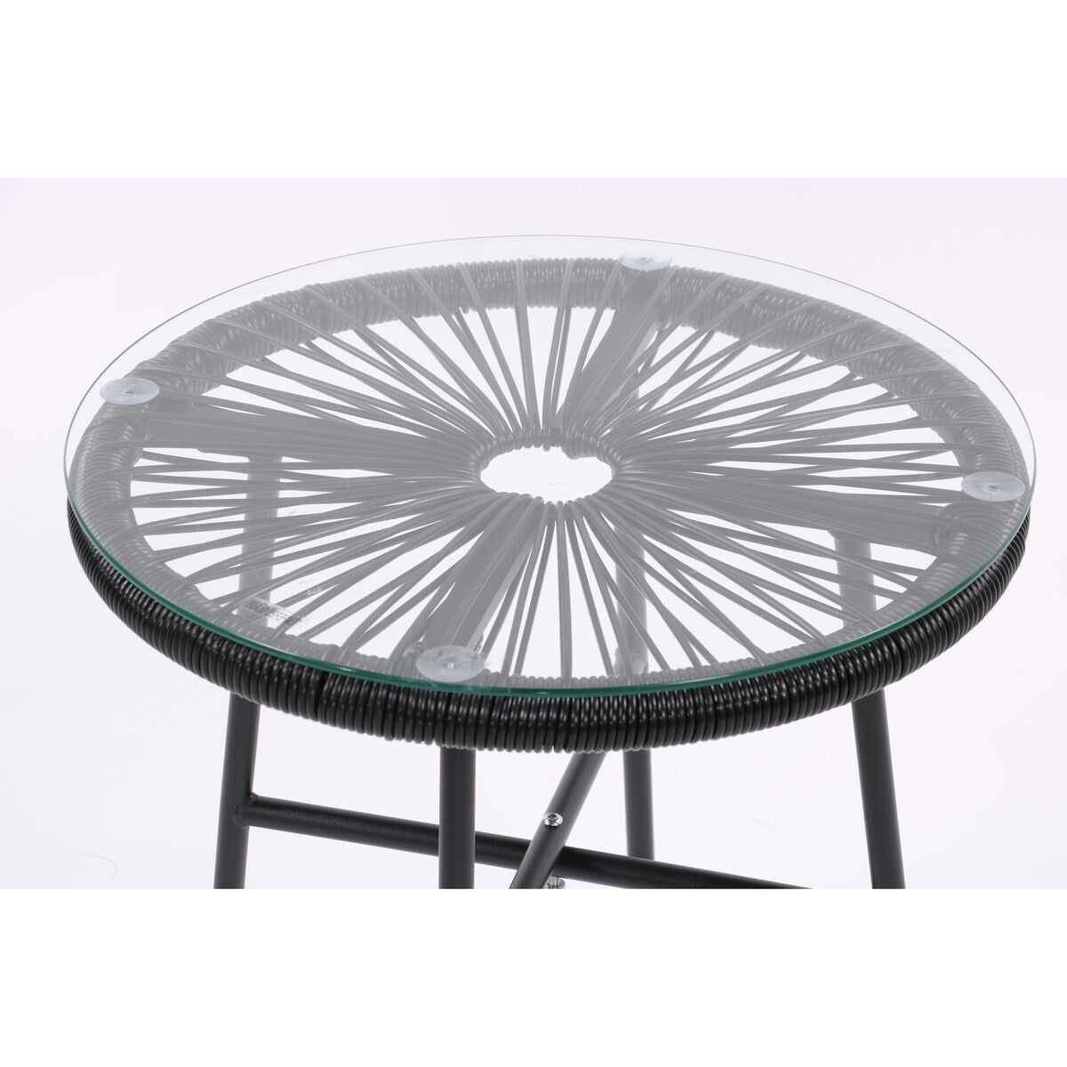 All-Weather Chair & Table Set, Oval Papasan Chairs and Glass Top Table
